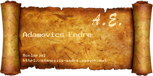 Adamovics Endre névjegykártya